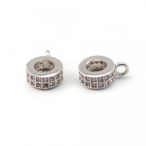 Fecho para pingente de cordão de 6mm - Prata 925 ródio x1pc