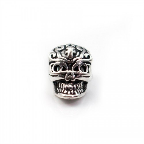 925 Sterling Silver skull pendant  7x11mm  x 1pc 
