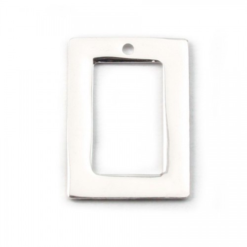 Argent 925 carre-carre plat 10mm x 2 PCS