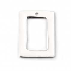 Argent 925 carre-carre plat 10mm x 2 PCS