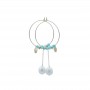Boucles d’oreilles en gold filled & perles de culture d'eau douce  et amazonite x 2pcs