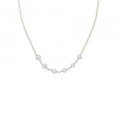 Simple cultured Pearl Freshwater Tint Blue 10MM Necklace Mylene