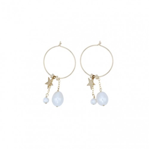 Boucles d’oreilles en gold filled & perles de culture d'eau douce x 2pcs