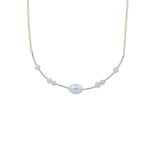 Collier en gold filled & perle d'eau douce x 1pc