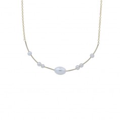 Collier en gold filled & perle d'eau douce x 1pc