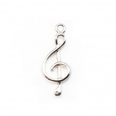 Breloque clef de sol en argent 925 8x20mm x 1pc