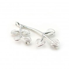 Breloque petite branche avec trois attaches, argent 925, 16x25mm x 1pc