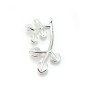 Breloque petite branche avec trois attaches, argent 925, 16x25mm x 1pc