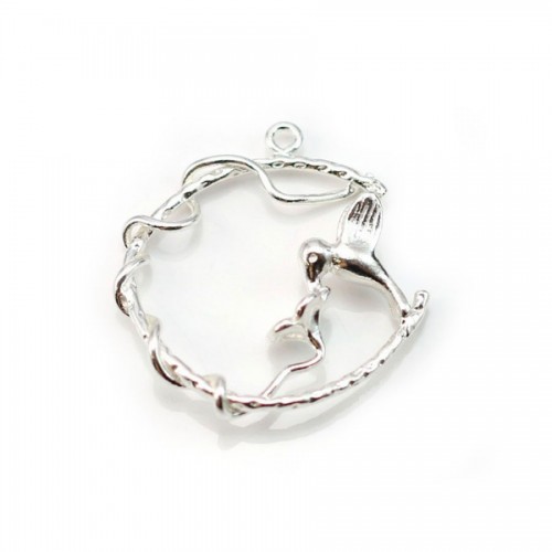 Pendentif  colibrie , argent 925 ,26mm x 1pc