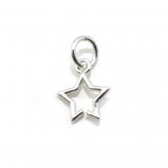 Intercalaire étoile ajourée, argent 925, 8x13.5mm x 2pcs