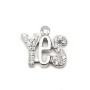 Breloque en argent 925 & zirconium, en forme de "YES", mesurant 9.5x10.5mm x 1pc