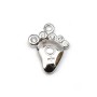 Breloque en argent 925 & zirconium, en forme de pied mesurant 8.7x11mm x 1pc