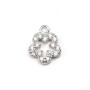 Breloque en argent 925 & zirconium, en forme de fleur, mesurant 7.5x9.2mm x 1pc