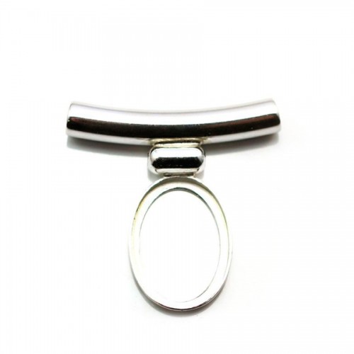 support  for cabochon oval,sterling silver, 13x18mm x 1pc