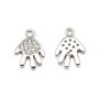 Pendentif en argent 925 rhodié & oxyde de zirconium, en forme de main 7x10mm x 1pc