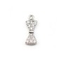 Pendentif en argent 925 rhodié & oxyde de zirconium, en forme de noeud, 5x12.5mm x 1pc