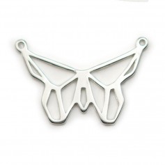 Breloque en argent 925 , en forme de papillon, 20.5 * 12mm x 1pc