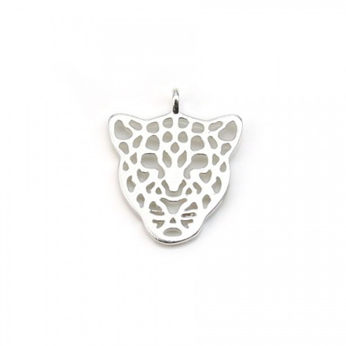 Breloque feuille en argent 925 13x21mm x 1pc