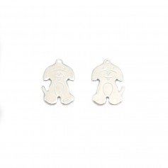Breloque chien en argent 925  18x11mm x 1pc