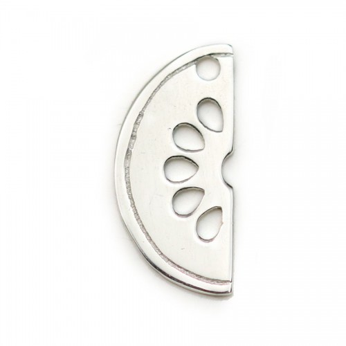 Charm in 925 silver, in the shape of a watermelon, 13 * 6mm x 1pc
