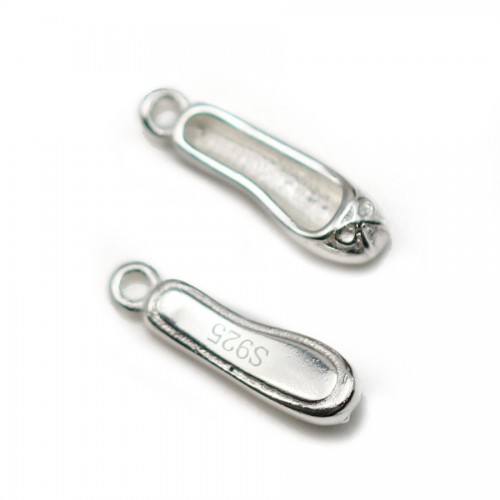 Charm in 925 silver, in the shape of a ballerina, 4 * 13mm x 2pcs