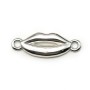 Charm in 925 silver, in the shape of a mouth, 6 * 17mm x 1pc