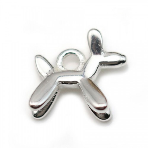Breloque en argent 925, en forme de petit chien, 9.8 * 10.5mm x 1pc