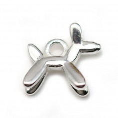 Charm in 925 silver, in the shape of a little dog, 9.8 * 10.5mm x 1pc
