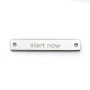 Intercalaire en argent 925, en forme de tube gravé "start now", 22 * 3.5mm x 1pc