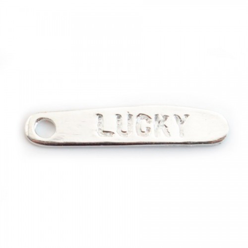 925 Sterling Silver Lucky charm 19mmx4mm x 2pcs 