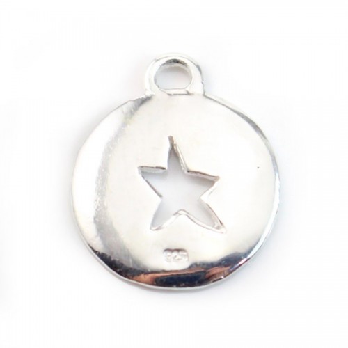 Breloque étoile découpée Argent 925 15 mm x1 pc