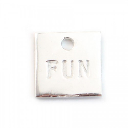 925 Silver  Fun Square charm 10mm X1 pcs