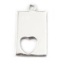 Argent 925 breloque rectangulaire coeur 17x11mm x 1 st 