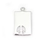 Breloque rectangulaire Peace & Love Argent 925 17x12mm x 1pc