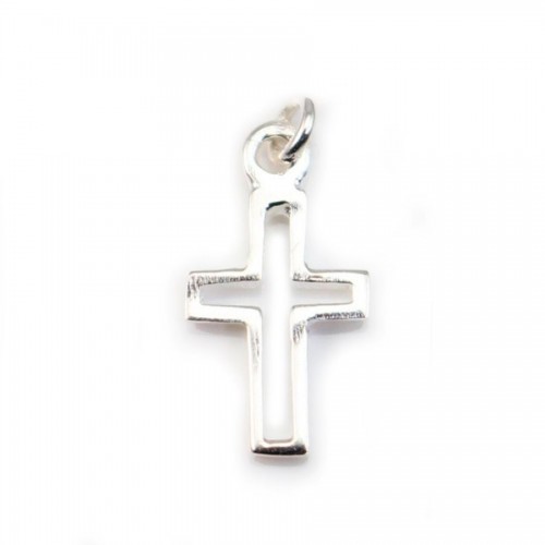 925 Sterling Silver Cross Openwork  8x13mm x 1pc