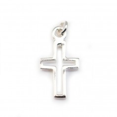 Pendentif Croix ajouré , Argent 925,  8x13MM  x 1pc