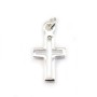 Pendentif Croix ajouré , Argent 925,  8x13MM  x 1pc
