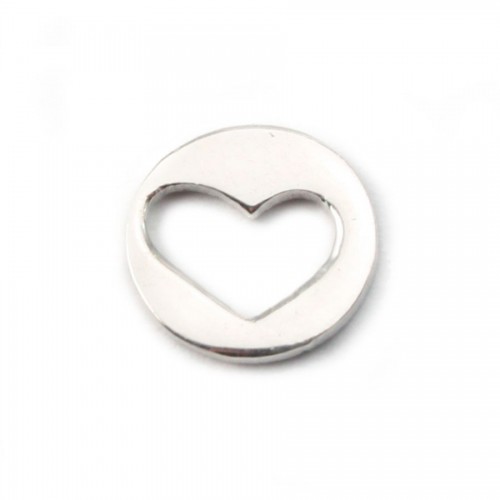 Silver Heart Charm 9mm x1