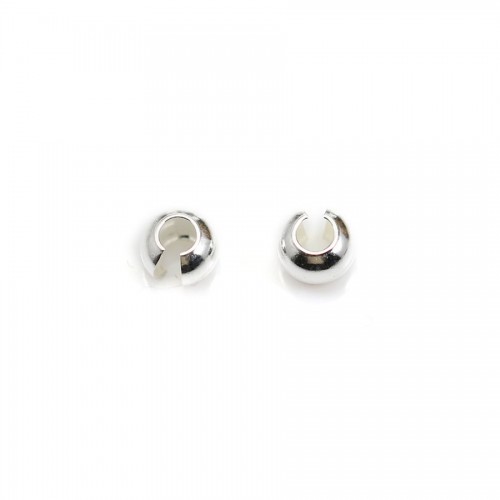 Tapas de nudo de bola de plata 925 4mm x 10pcs