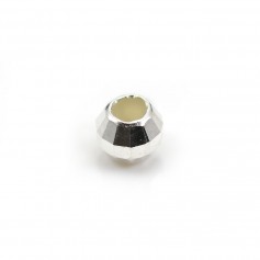 Boule Ronde à facettes  Argent 925 8mm x 2pcs