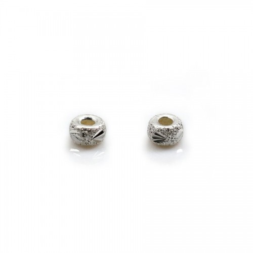 Espaçadores redondos prata de corte brilhante 925 5,5mm x 4pcs