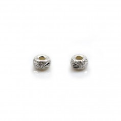 Argent 925 Anneaux Rond Plat diamenté 5.5mm  x 4 st