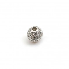 Boule avec strass 6mm en argent 925  x 1pc