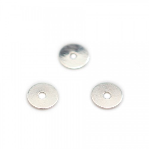 Disco 1 agujero plata 925 6mm x 5pcs