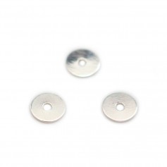 Disque 1 trou en argent 925  6 mm x 5pcs