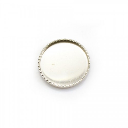 Set in 925 silver, for 12mm round cabochon x 2pcs
