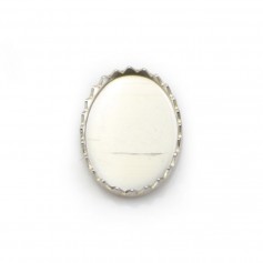 Serti en argent 925, pour cabochon de forme ovale, 10 * 14mm x 1pc