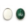 Serti en argent 925, pour cabochon de forme ovale, 10 * 14mm x 1pc