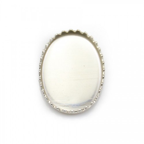 Serti en argent 925, pour cabochon de forme ovale, 13 * 18mm x 1pc