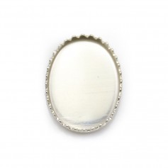 Serti en argent 925, pour cabochon de forme ovale, 13 * 18mm x 1pc
